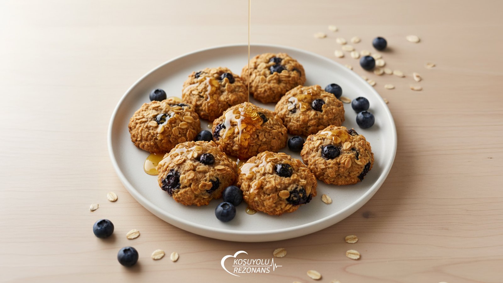 3 Malzemeli Yaban Mersinli Fit Atıştırmalık